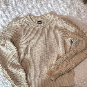GAP Women's Cream Puff Sleeve Sweater